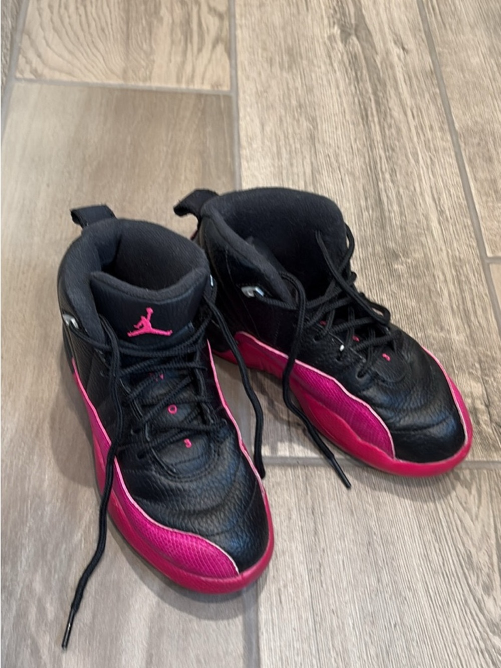 Jordan Kids Black and Pink High-Top Sneakers Little Kid 13C